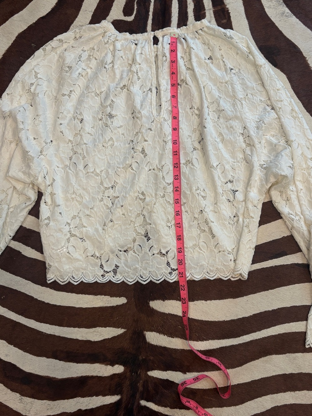Free People Cream Lace Peasant Blouse - Picture 2 of 3